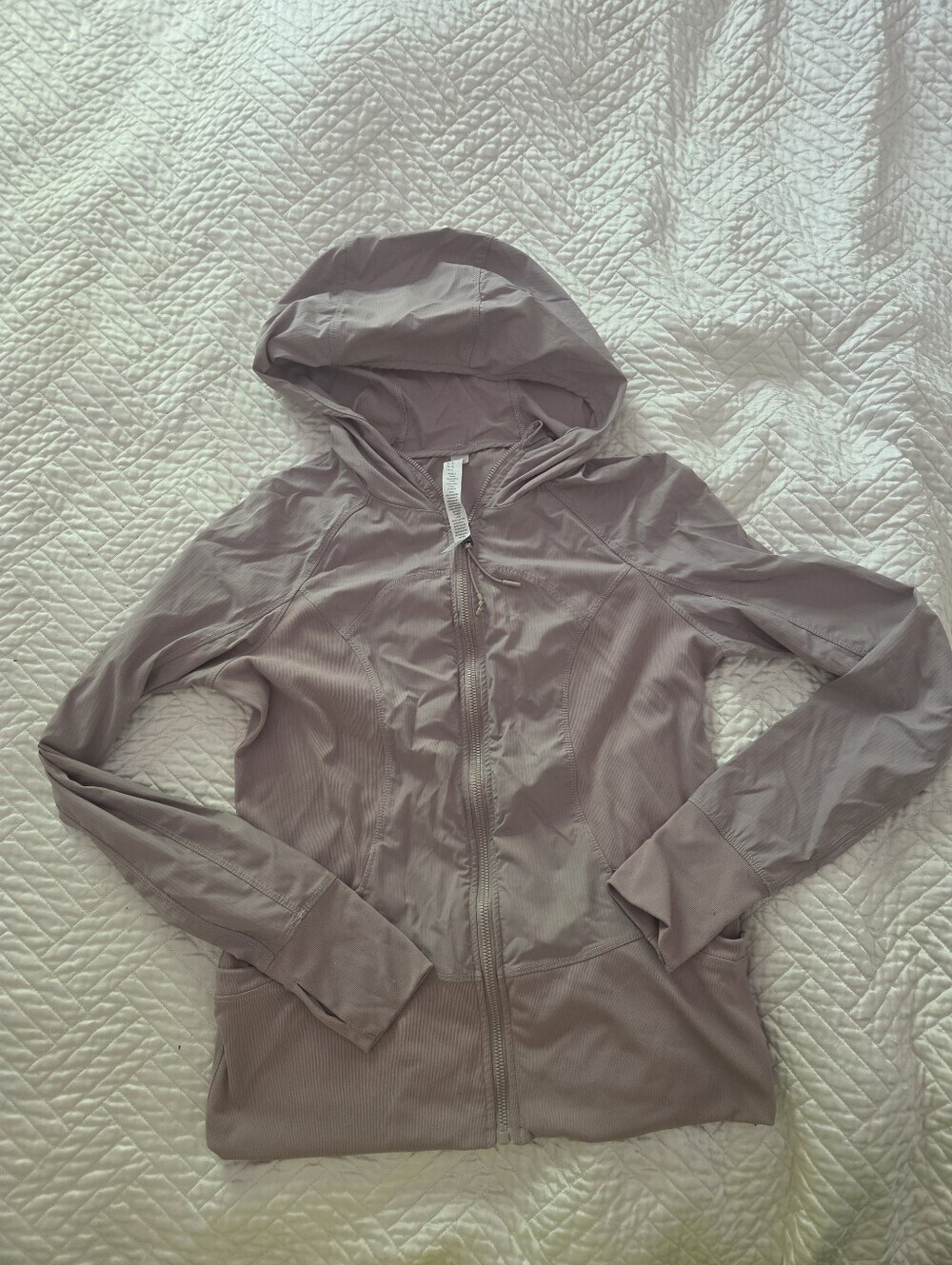 CRZ Yoga Dusty Mauve Hooded Zip Up Jacket XS Thumbhole Activewear Athleisure - Picture 3 of 9